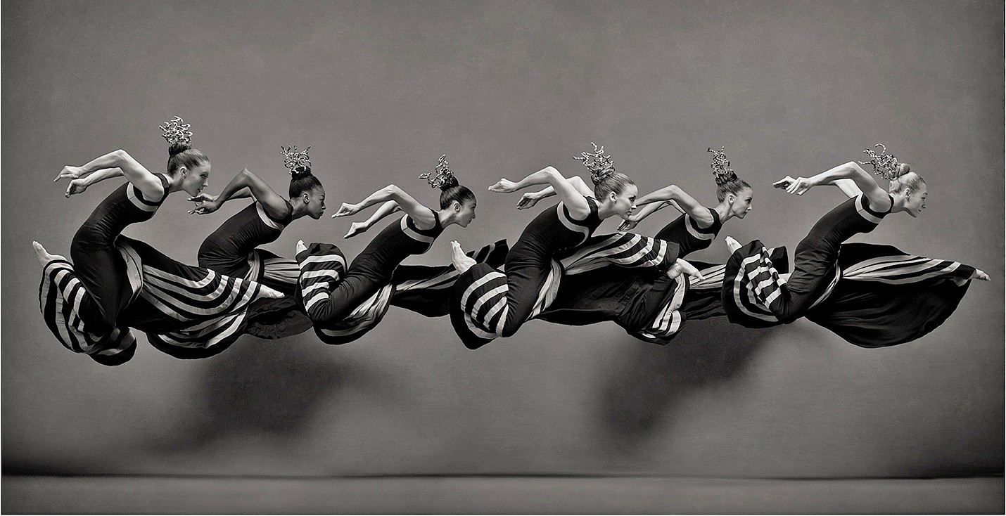 Ken Browar & Deborah Ory, Night Journey (Martha Graham Dance Company)
Dye sublimation print on aluminum, 46 x 90" or 28 3/4 x 56"
Laurel Dalley Smith, Leslie Williams, So Young An, Anne O'Donnell, Anne Souder and Charlotte Landreau.
Costumes by Martha Graham for Night Journey