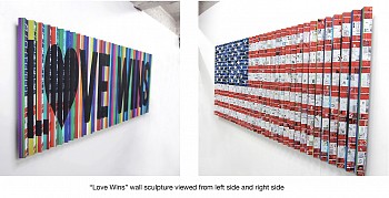 Irene Mamiye - Love Wins/Flag (Sold) commissions available 32 x 72 x 2 1/2 in.