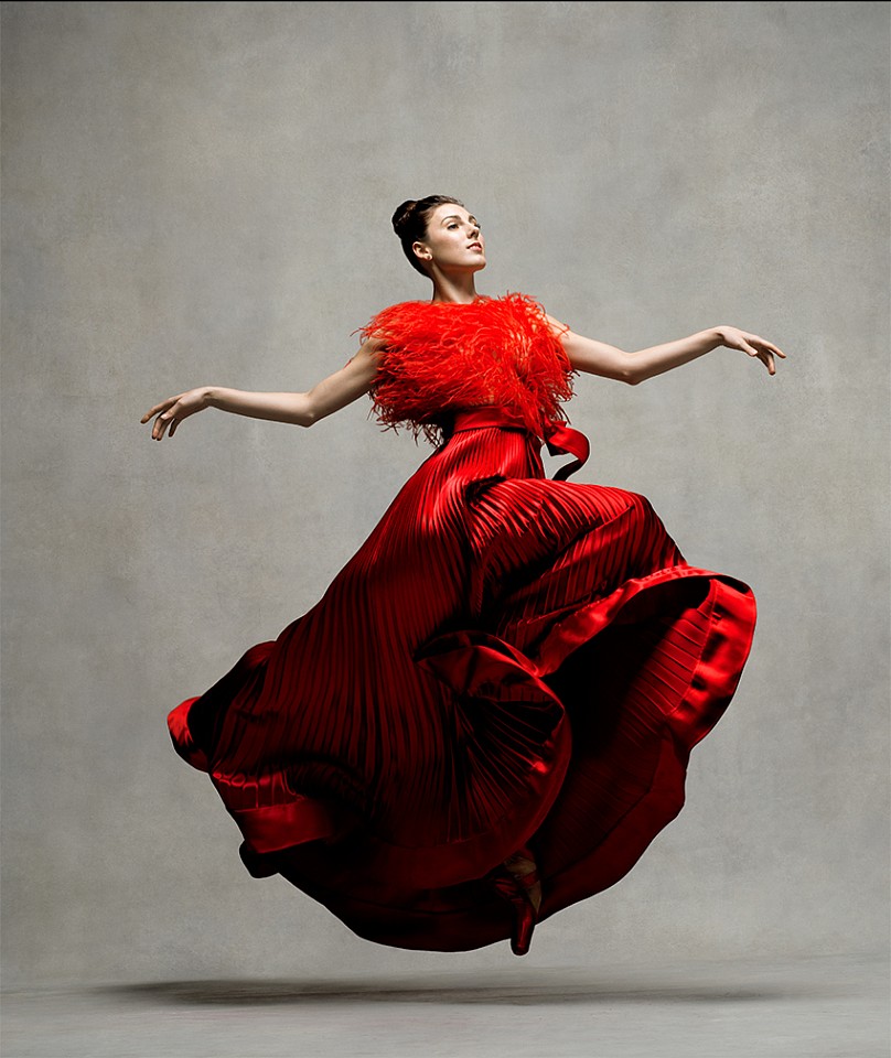 Ken Browar & Deborah Ory, Tiler Peck (in red Valentino)
Dye sublimation print on aluminum, 50 x 42 in.
Principal, New York City Ballet, red vintage dress by Valentino