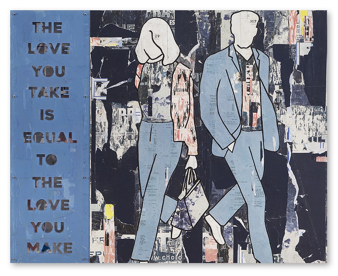 Jane Maxwell, The Love You Take (Sold)
Mixed media with plexi on panel, 48 x 60 x 2 1/2 in.