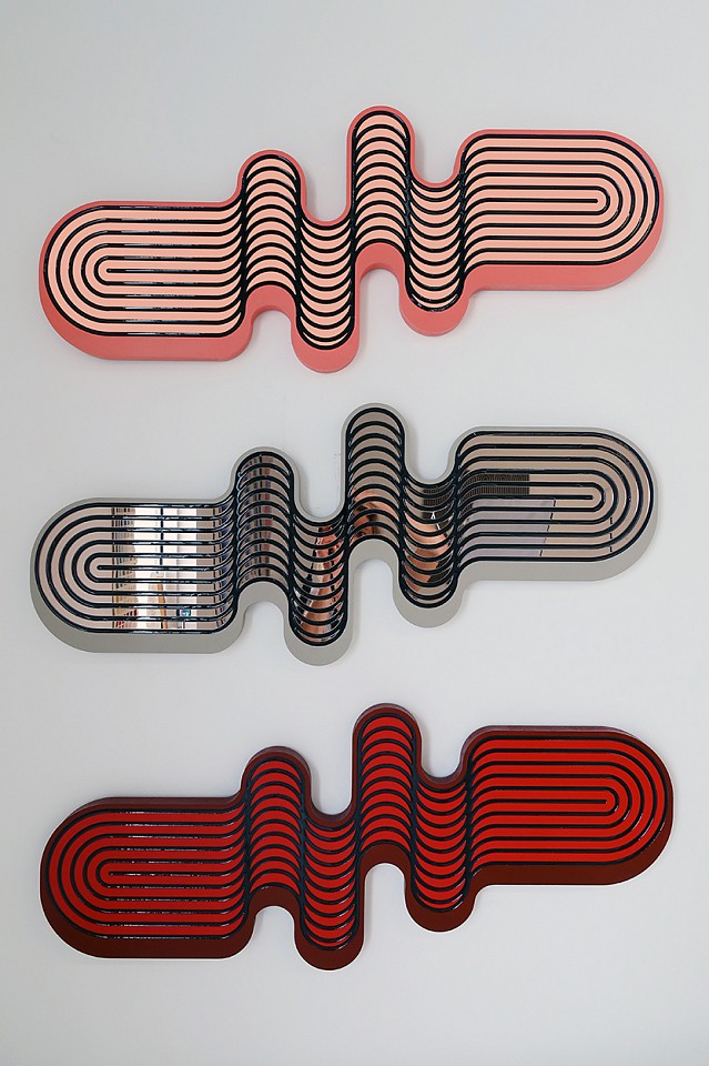 Jenna Krypell, Three Mini-oscillates
Mixed media on panel, Dimensions variable,15 tall x 34" wide each