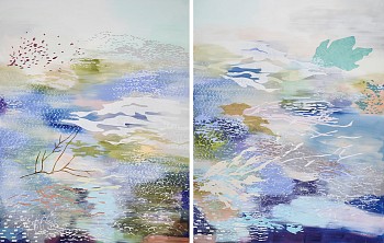 Laura Fayer - Birch Breeze (diptych) 62 x 96 in.