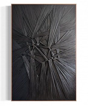 Niina Kratz -&nbsp;Black Tangled Heart 60 1/2 x 40 1/8 framed