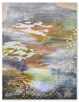 Laura Fayer -&nbsp;Floating Irridescence 62 x 48 in.