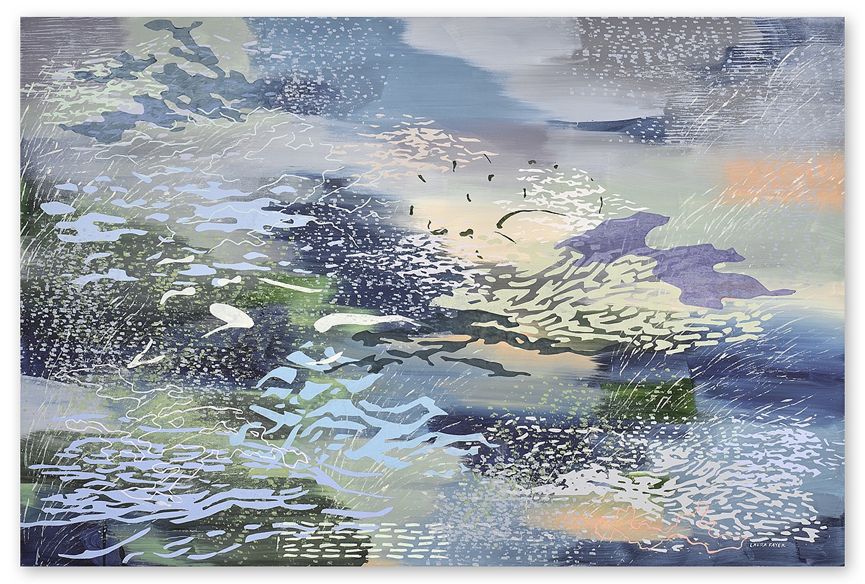 Laura Fayer, What the Day Remembers
Acrylic & Japanese paper on canvas, 40 x 60 in.