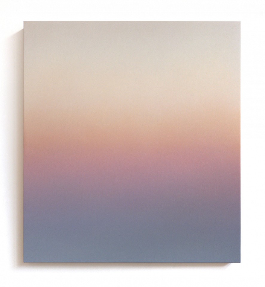 Lindsy Halleckson, Skywatching: I Believe in the Magic (Cuttyhunk, Civil Dusk Sept. 2025)
Acrylic on canvas, 40 x 36 in.

"Over the last few years, I have immersed myself in a multi-year painting and research project to examine the colors we perceive in the sky at dawn and dusk from different locations across the planet. I study how colors shift or remain consistent depending on variables of latitude, elevation, season, weather, and surface-level air quality. The paintings produced through this process are not illustrations of data, per se, but perceptual records."